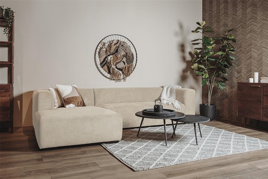 2,5- zits Lounge/Hoekbank Glasgow - Cream (Lounge Rechts) - Afbeelding 2