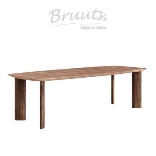 Deens Ovaal Verjongde Rand - Matt Lacquer - Blokpoot Hout Eclipse - Walnut