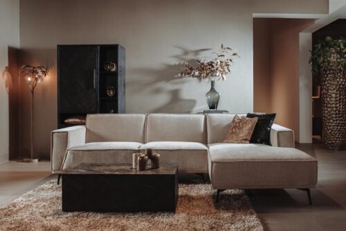 2,5-zits Loungebank Leeds - Beige (Lounge Rechts) - Afbeelding 2