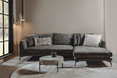 2,5-zits Loungebank Nottingham Velvet - Olijfgroen (Lounge Rechts) - Afbeelding 2