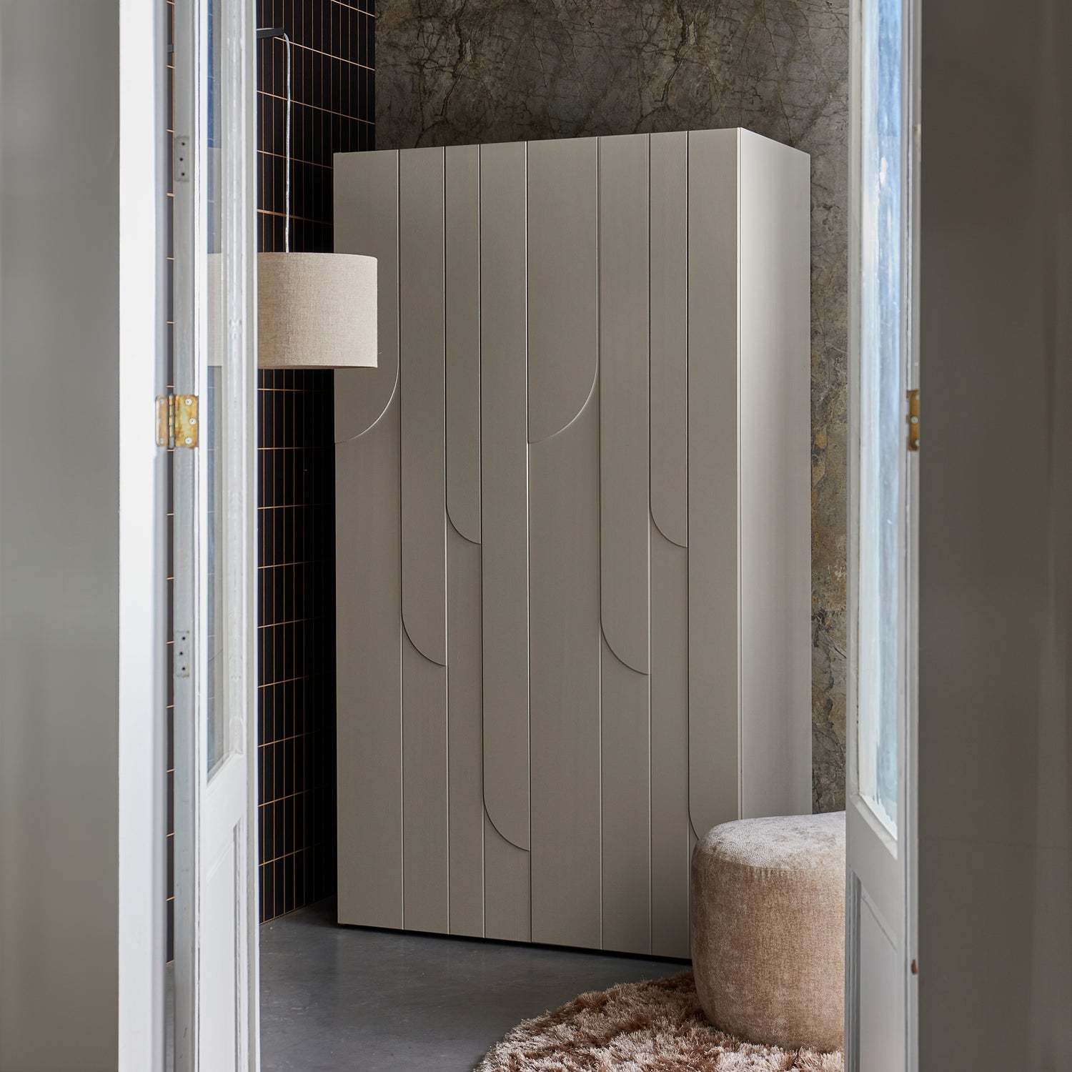 Kledingkast Rain 2-deurs, kleur Dust - Afbeelding 2