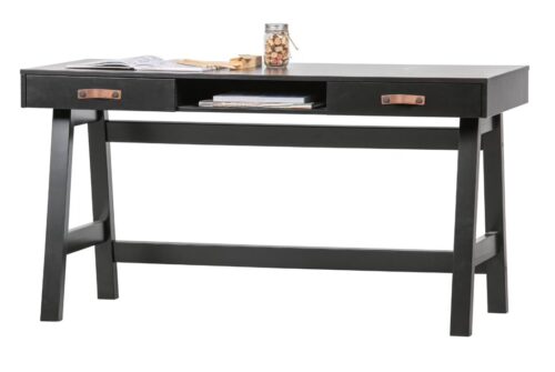 Bureau Dian Met 2 lades, 140 x 62cm, kleur Zwart