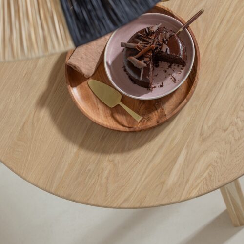 Yuki serveerplank rond acacia hout naturel - Afbeelding 2