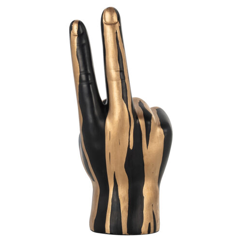 Decoratie Hand Peace kleur Zwart/Goud - Afbeelding 3