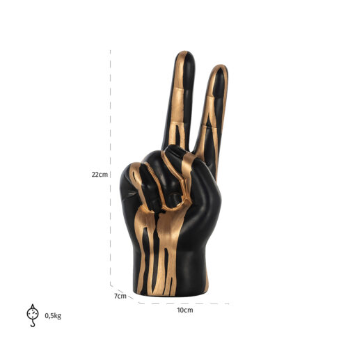 Decoratie Hand Peace kleur Zwart/Goud - Afbeelding 5