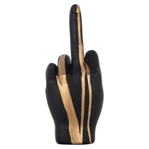 Decoratie Hand Middelvinger kleur Zwart/Goud