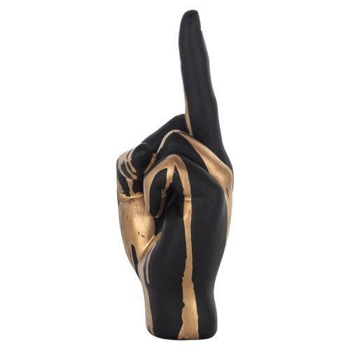 Decoratie Hand Middelvinger kleur Zwart/Goud - Afbeelding 3