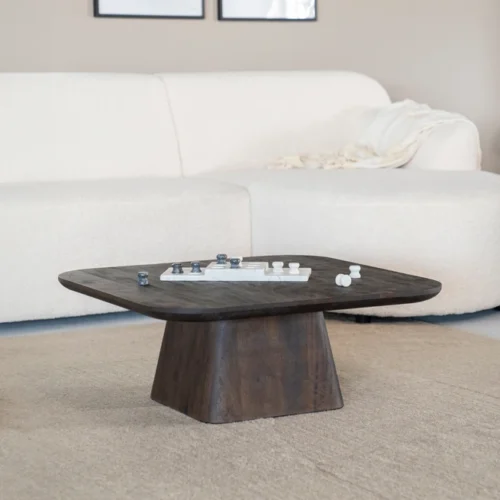 Vierkante Salontafel Aron Mangohout - Bruin 80 cm - Afbeelding 13