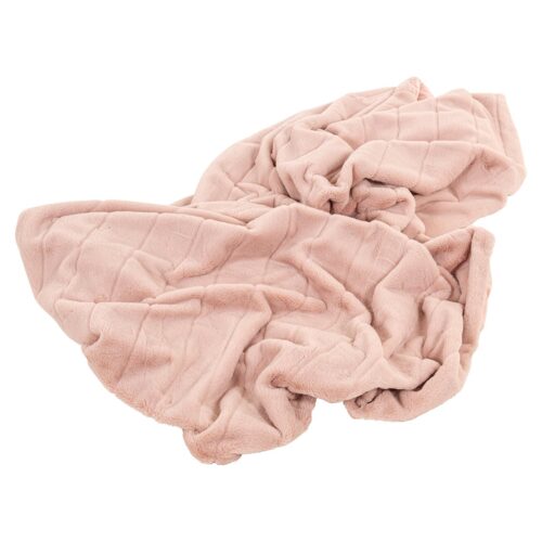 Plaid Furry blanket Carry (Roze)