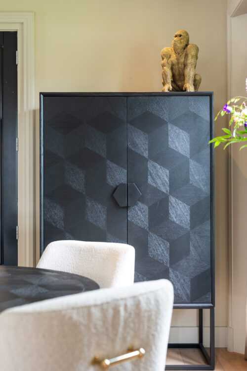 Opbergkast Blax 110 x 175cm Eikenhout en staal kleur zwart - Afbeelding 7