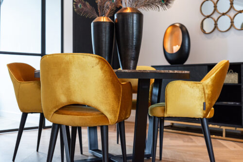 Dressoir Zwartbone Goud 4-deuren + open vak (Zwart Rustiek) - Afbeelding 12