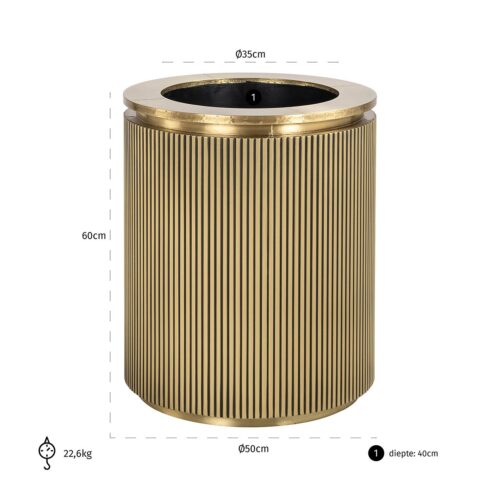 Bloempot Ironville Brass 60cm hoog - Afbeelding 2