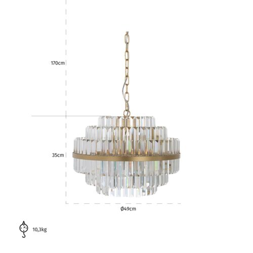 Hanglamp Desire Crystal 49cm kleur Brushed Gold - Afbeelding 2