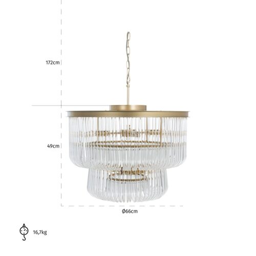 Hanglamp Romy Glas kleur Brushed Gold - Afbeelding 2