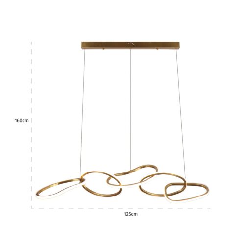 Hanglamp Flyn LED 125cm kleur Brushed Gold - Afbeelding 2