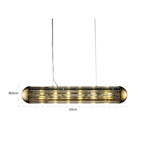 Hanglamp Mula 120cm kleur Brons - Afbeelding 2