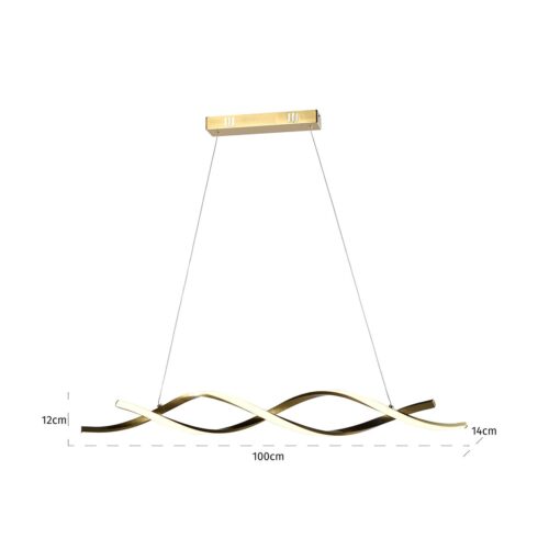 Hanglamp Lorine 100cm kleur Brushed Gold - Afbeelding 2