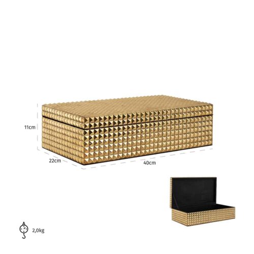 Sieradendoos Blaze 40 x 22cm kleur Goud - Afbeelding 2