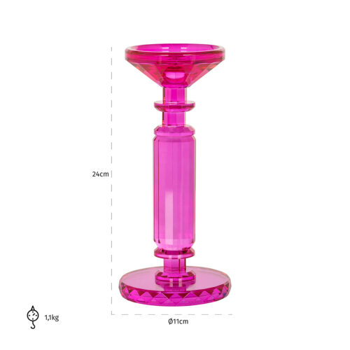 Kandelaar Poppy Kristal 23cm hoog - Afbeelding 2