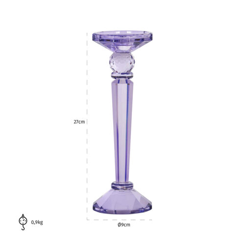 Kandelaar Mica Glas kleur Paars - Afbeelding 2
