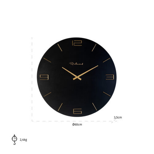 Klok Byram 60cm kleur Zwart/Brass - Afbeelding 3