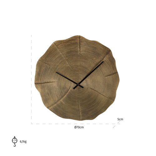 Klok Alien 70cm kleur Goud - Afbeelding 3
