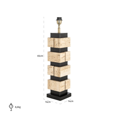 Tafellamp Madiq Travertin 65cm hoog - Afbeelding 3