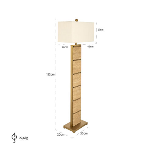 Vloerlamp Meyra Marmer 150cm hoog - Afbeelding 4