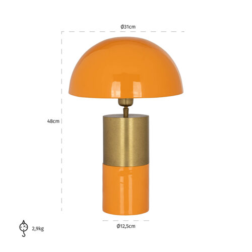 Tafellamp Twilla 45cm hoog kleur Oranje/Goud - Afbeelding 2