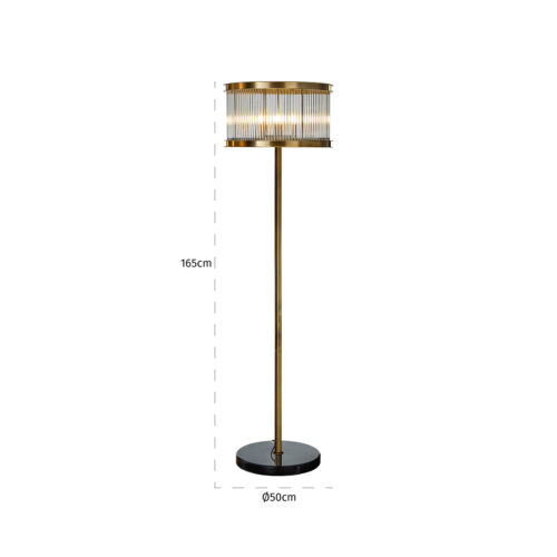 Vloerlamp Nadine 165cm kleur Brons - Afbeelding 2