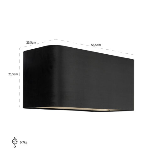 Lampenkap Maddy black velvet, rechthoekig (Black) - Afbeelding 4