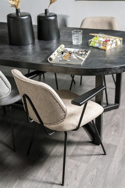 Stoel Lynn met armleuning - Beige - Afbeelding 30