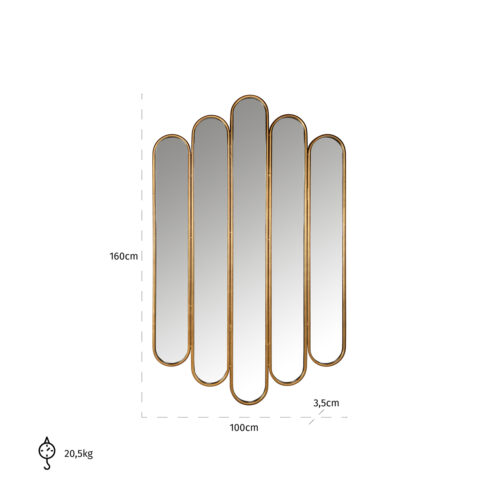 Spiegel Chelsey 160 x 100cm kleur Goud - Afbeelding 3