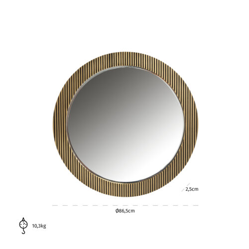 Ronde Spiegel Ironville Ø86cm kleur Goud - Afbeelding 3