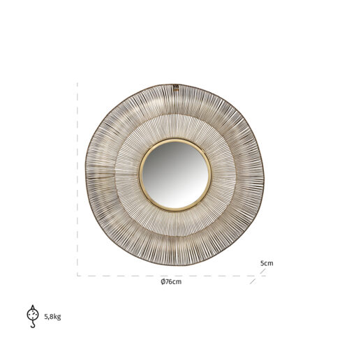 Ronde Spiegel Aliza kleur Brushed Gold - Afbeelding 3