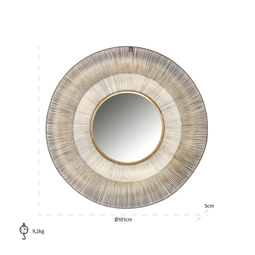 Ronde Spiegel Aliza kleur Brushed Gold - Afbeelding 3