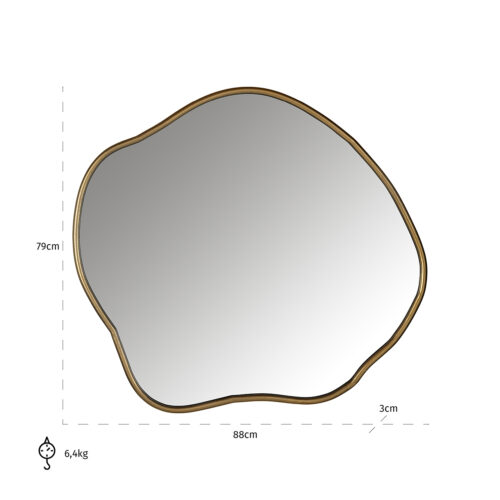 Spiegel Allyson organisch 79 x 88 cm kleur Brushed Gold - Afbeelding 3
