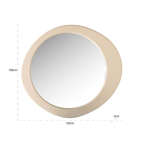 Organische Spiegel Clayton 120 x 107cm kleur Beige - Afbeelding 3