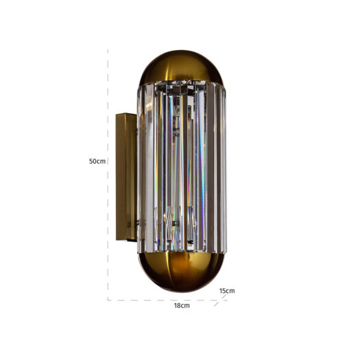 Wandlamp Anja Crystal kleur Brons - Afbeelding 2