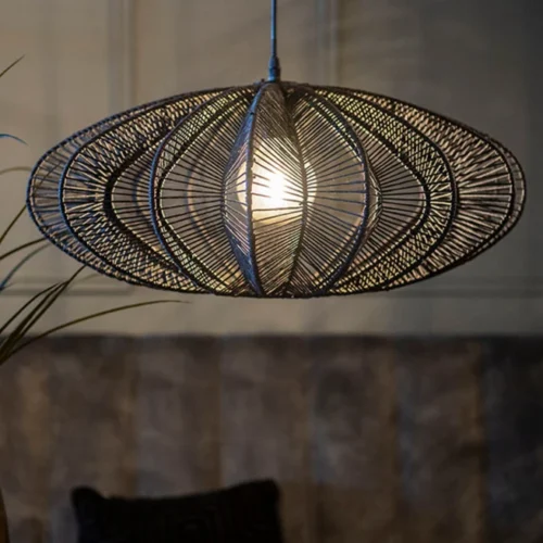 Hanglamp Nimbus Metaal en touw - Zwart - Afbeelding 7