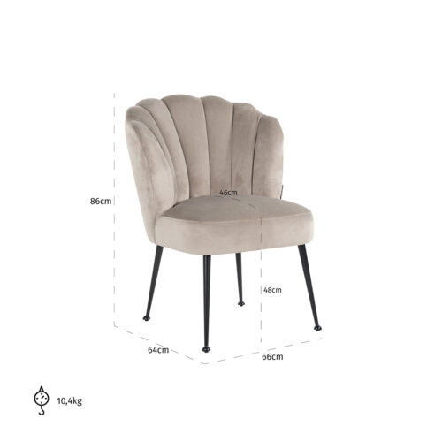 Eetkamerstoel Pippa Velvet - Afbeelding 5