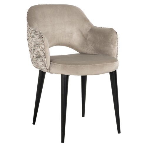 Eetkamerstoel Giovanna Velvet en stof kleur Khaki/Rose