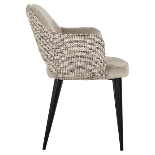 Eetkamerstoel Giovanna Velvet en stof kleur Khaki/Rose - Afbeelding 2