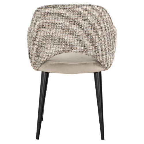 Eetkamerstoel Giovanna Velvet en stof kleur Khaki/Rose - Afbeelding 3