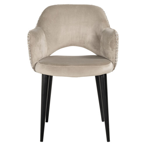 Eetkamerstoel Giovanna Velvet en stof kleur Khaki/Rose - Afbeelding 4