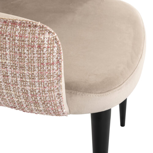 Eetkamerstoel Giovanna Velvet en stof kleur Khaki/Rose - Afbeelding 9