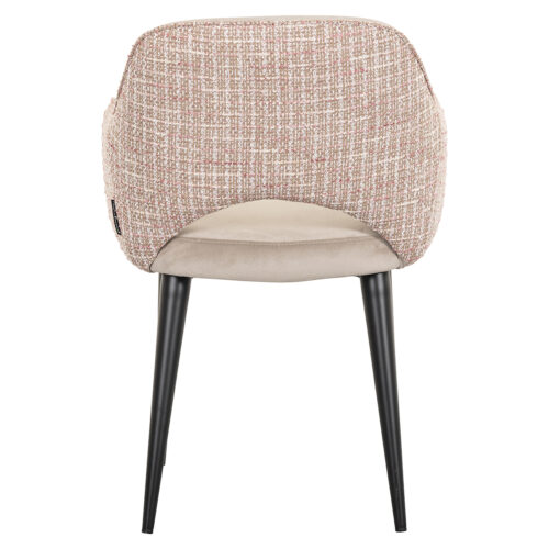 Eetkamerstoel Giovanna Velvet en stof kleur Khaki/Rose - Afbeelding 3