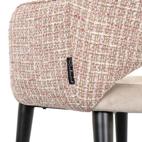 Eetkamerstoel Giovanna Velvet en stof kleur Khaki/Rose - Afbeelding 6