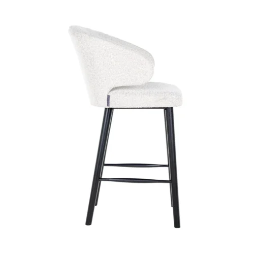 Barstoel Indigo Bouclé Wit - zithoogte 76cm - Afbeelding 6