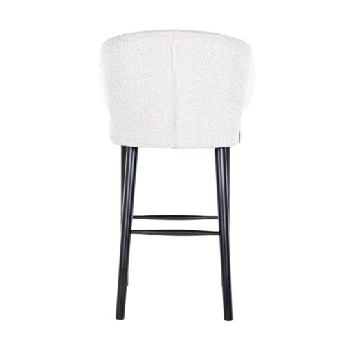 Barstoel Indigo Bouclé Wit - zithoogte 76cm - Afbeelding 5